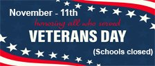 Veterans Day, schools closed